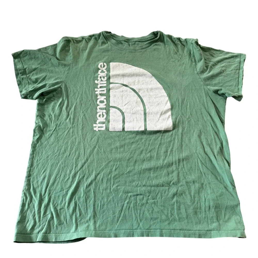 The North Face T Shirt Mens XL Green Big‎ Logo Graphic Tee Outdoor Casual